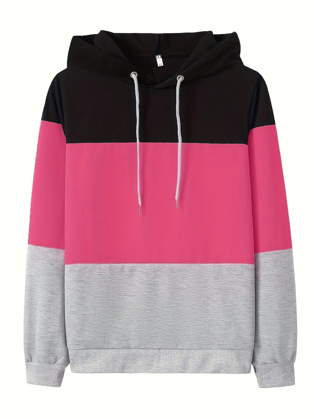 Trendy Color Block Long Sleeve Loose Fit Top for Women