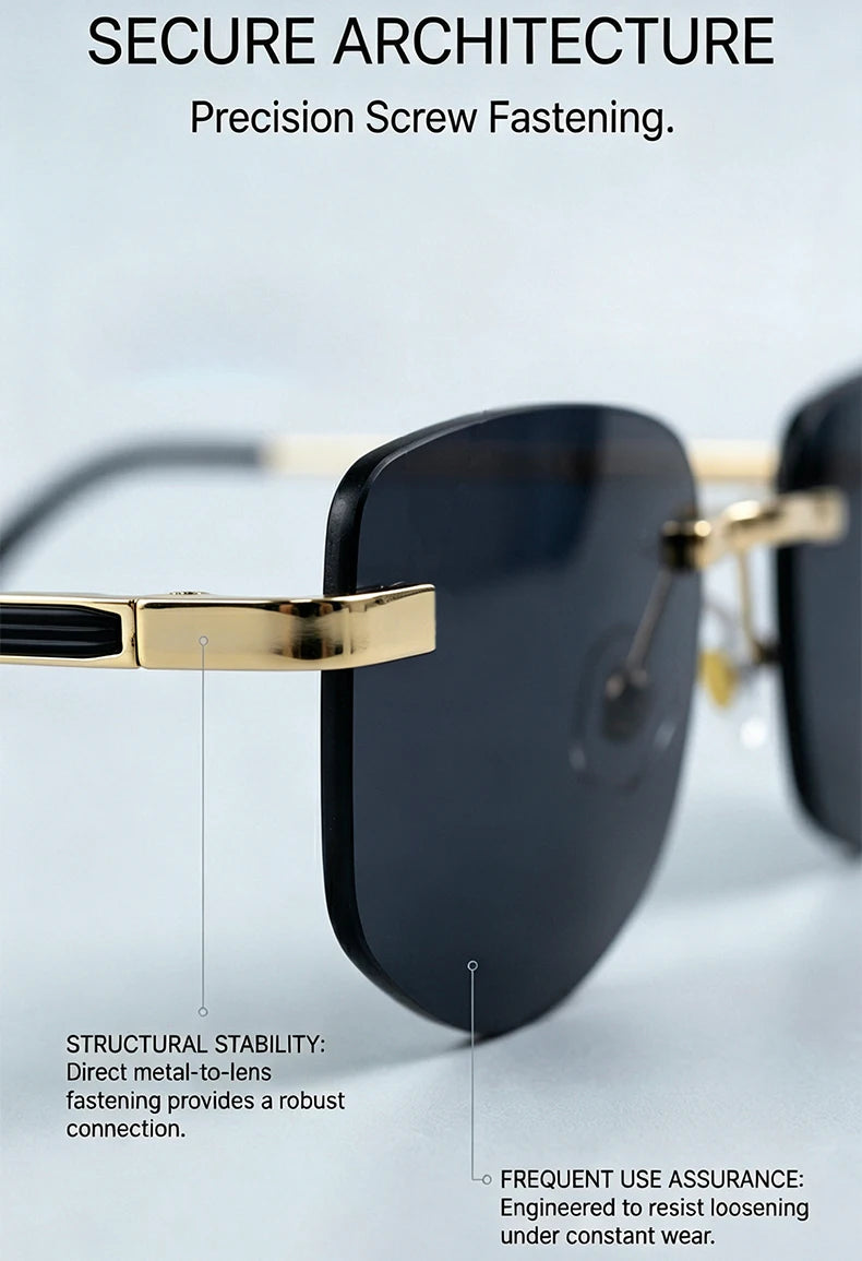 Rimless Geometric Fashion Sunglasses