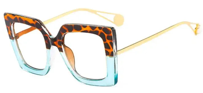 Oversized Leopard Blue Light Blocking Reading Glasses for Women