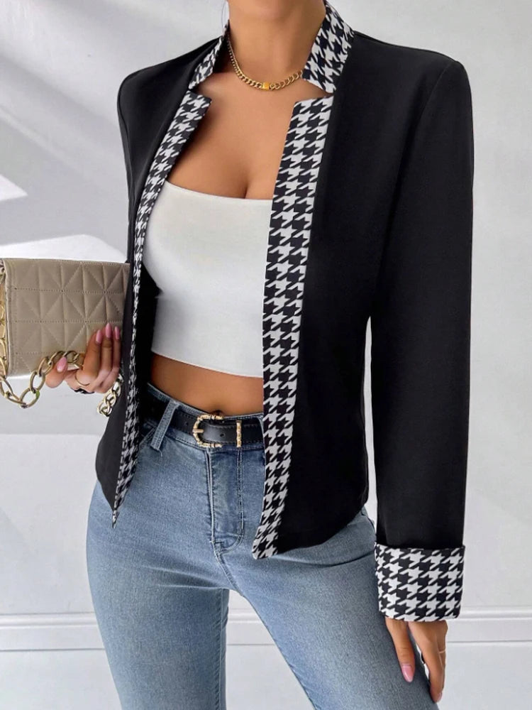 Ladies Elegant Cardigan Style Suit in Casual Style Suitable for Spring and Summer Is Fashionable Office Commuting Outerwear