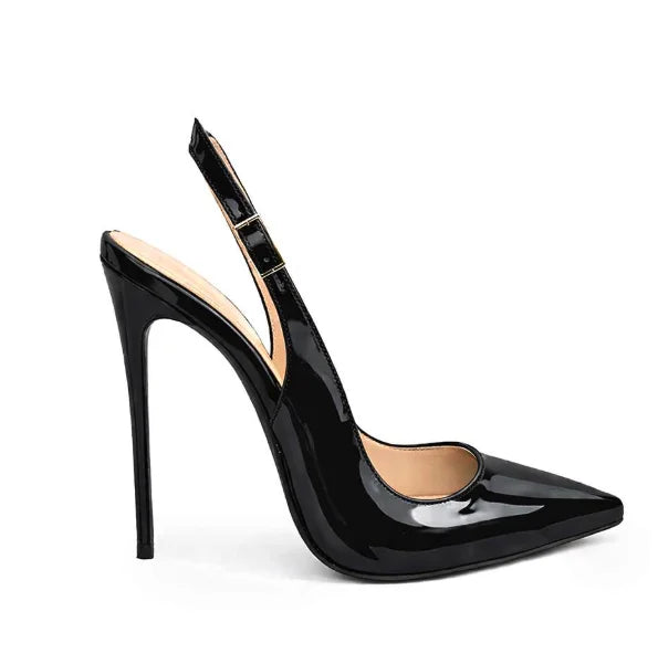Colorful Patent Leather Slingback Pointed Toe High Heel Pumps for Women