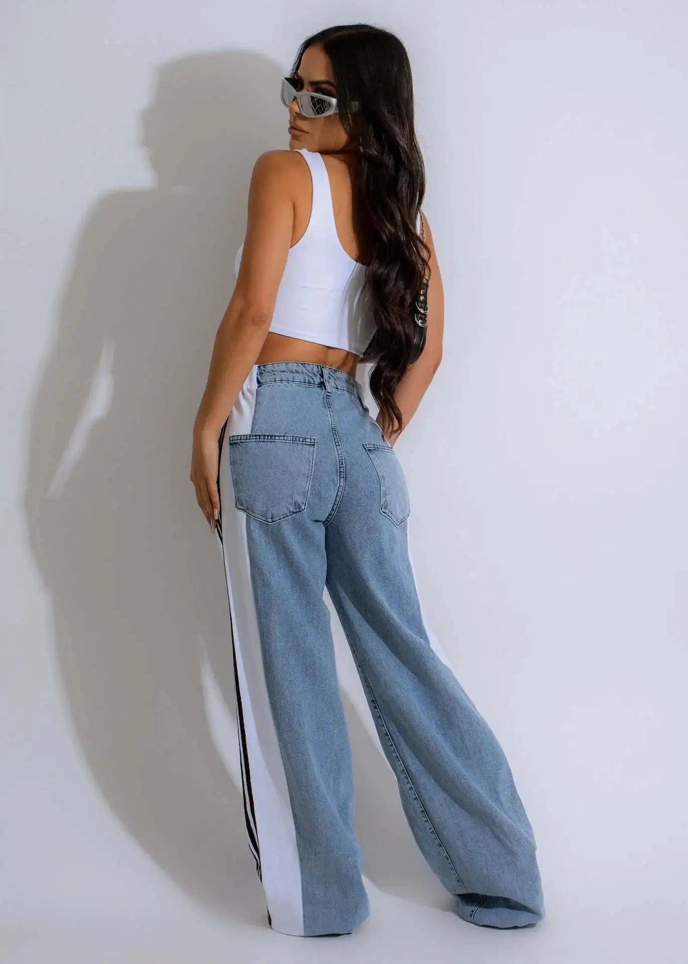 Wide Leg Jeans Cargo Pants Sexy Women High Waist Elegant Streetwear Denim Casual Straight Trousers