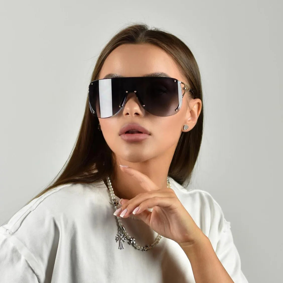 Oversized Shield Fashion Sunglasses