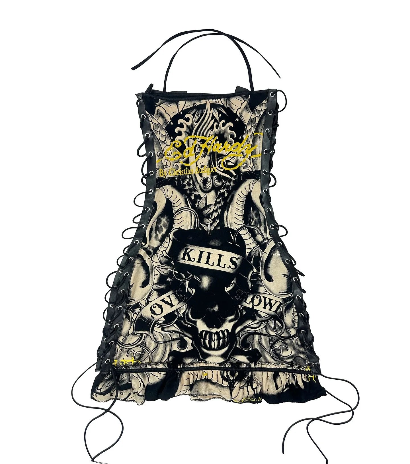 Halter Neck Printed Gothic Bandage Dress for Women