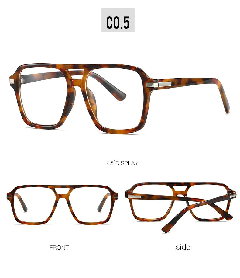 Retro Double Bridge Square Frame Reading Glasses for Women
