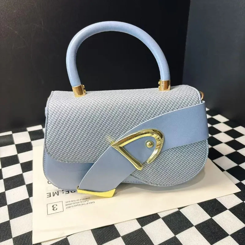 Women's Elegant Minimalist Shoulder Bag Golden-Tone Hardware Adjustable Strap Formal Purse Durable Handbag Fashionable Tote