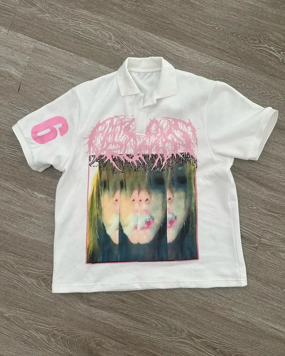 Fashionable and Versatile Street Ladies Shirt Lapel T Shirt American Style Print Design Loose and Breathable Casual Streetwear