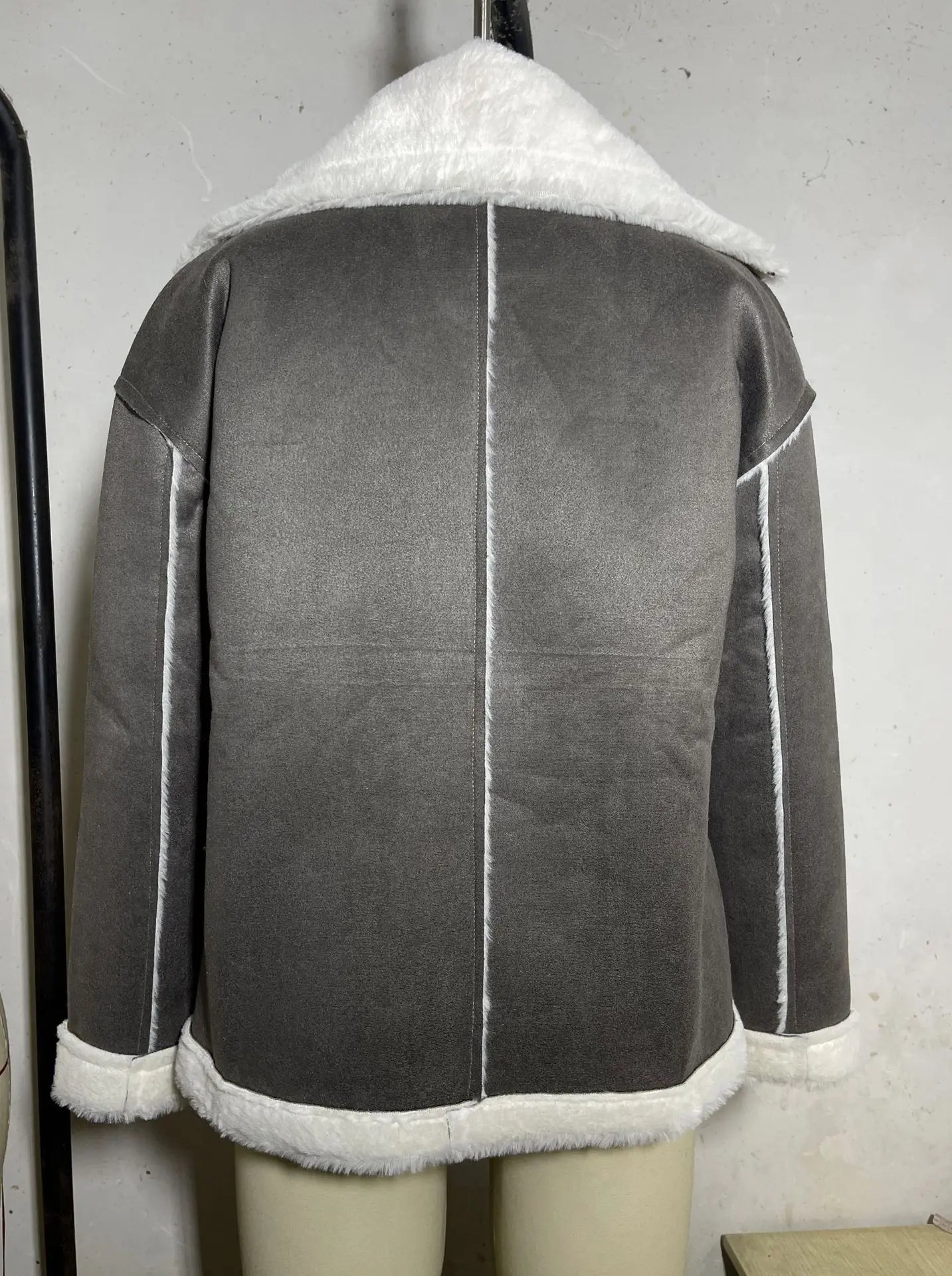 Turn Down Collar Shearling Jacket