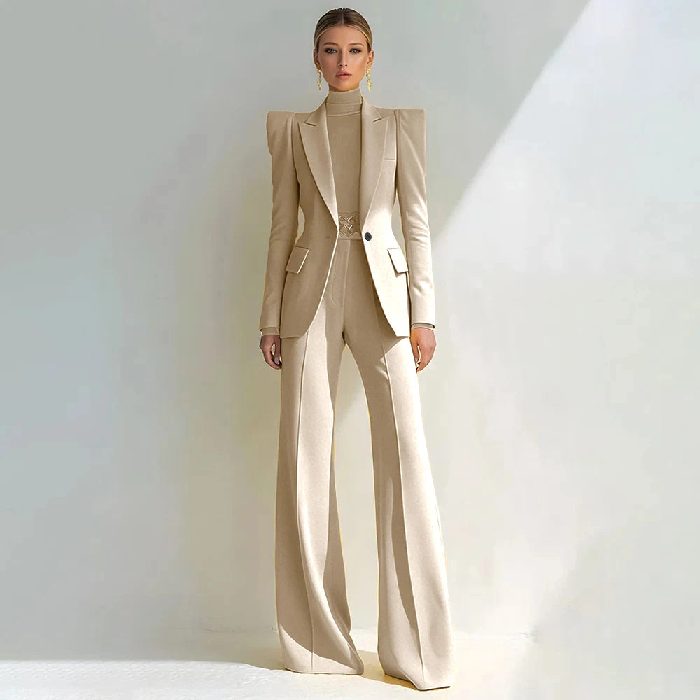 Stylish Double Breasted Two Piece Pantsuit for Women