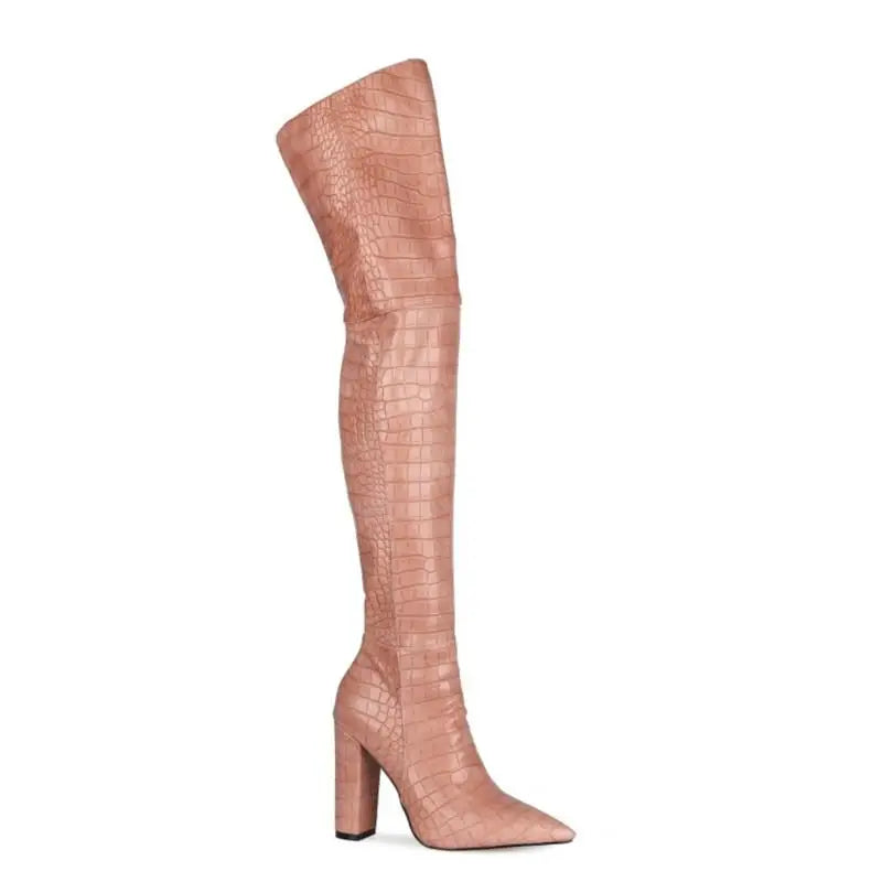 Over The Knee Pointed Toe High Heel Boots for Women