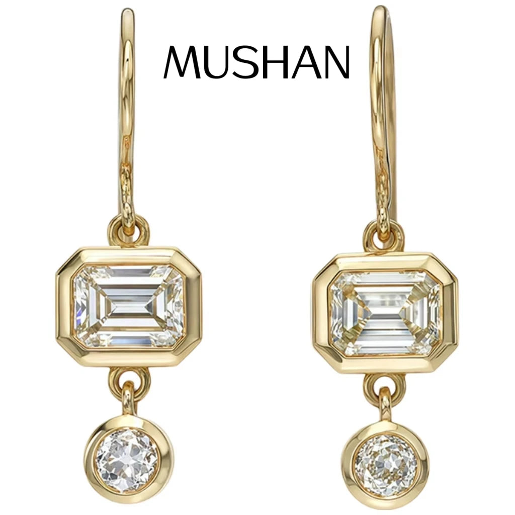 Moissanite Sterling Silver Hoop Earrings