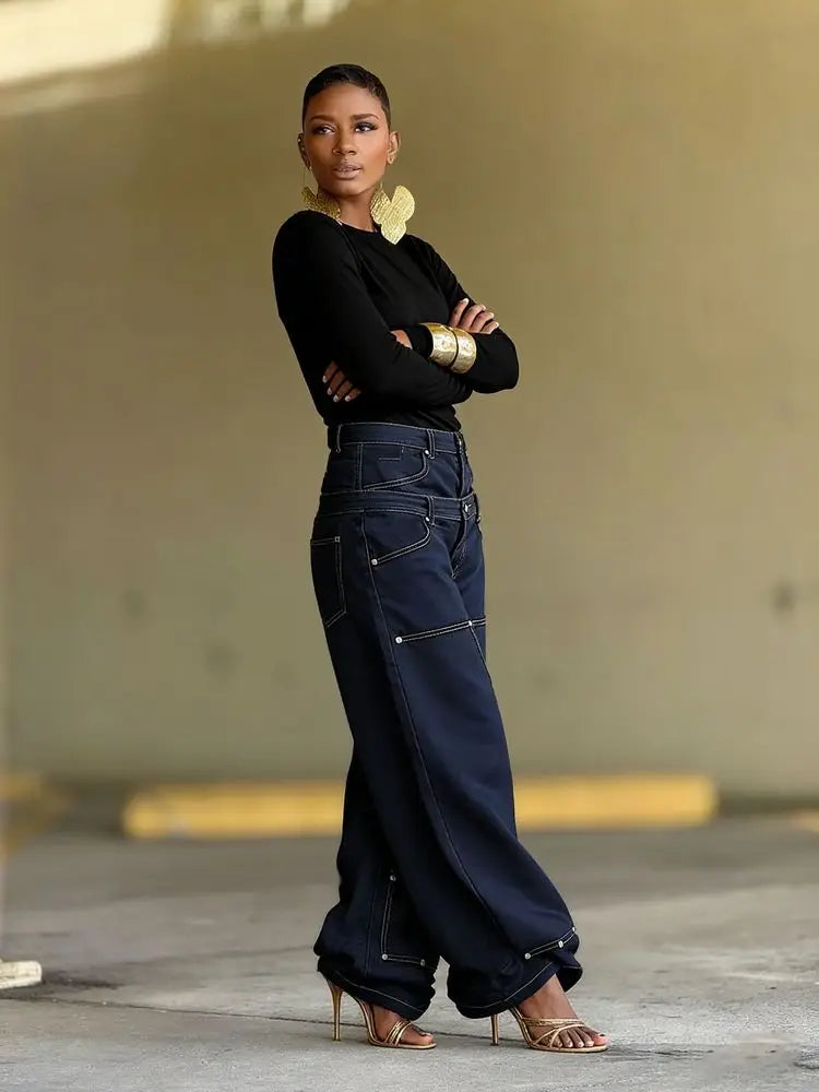 Euro American Style Loose High Waist Jeans for Women