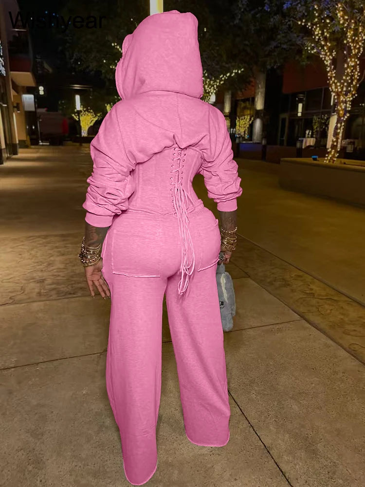 Cozy Autumn Hooded Tracksuit Set