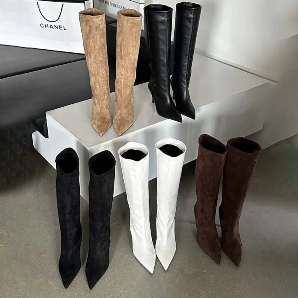 Pointed Toe Knee High Sock Boots