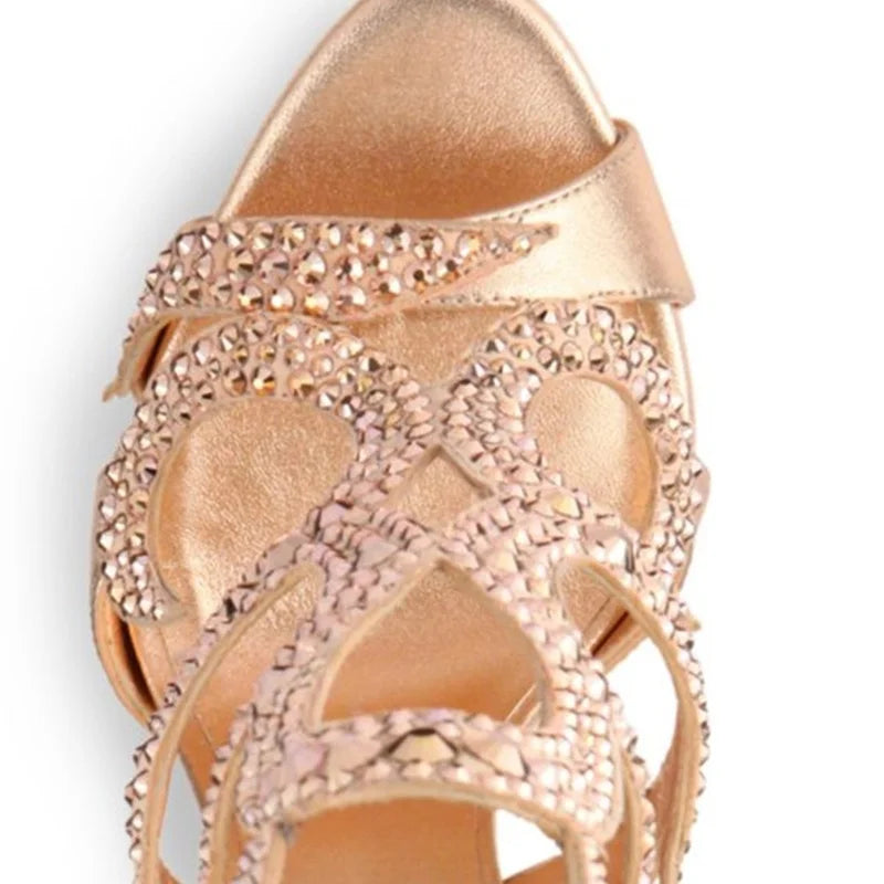Crystal Embellished Stiletto Sandals With Zipper for Women