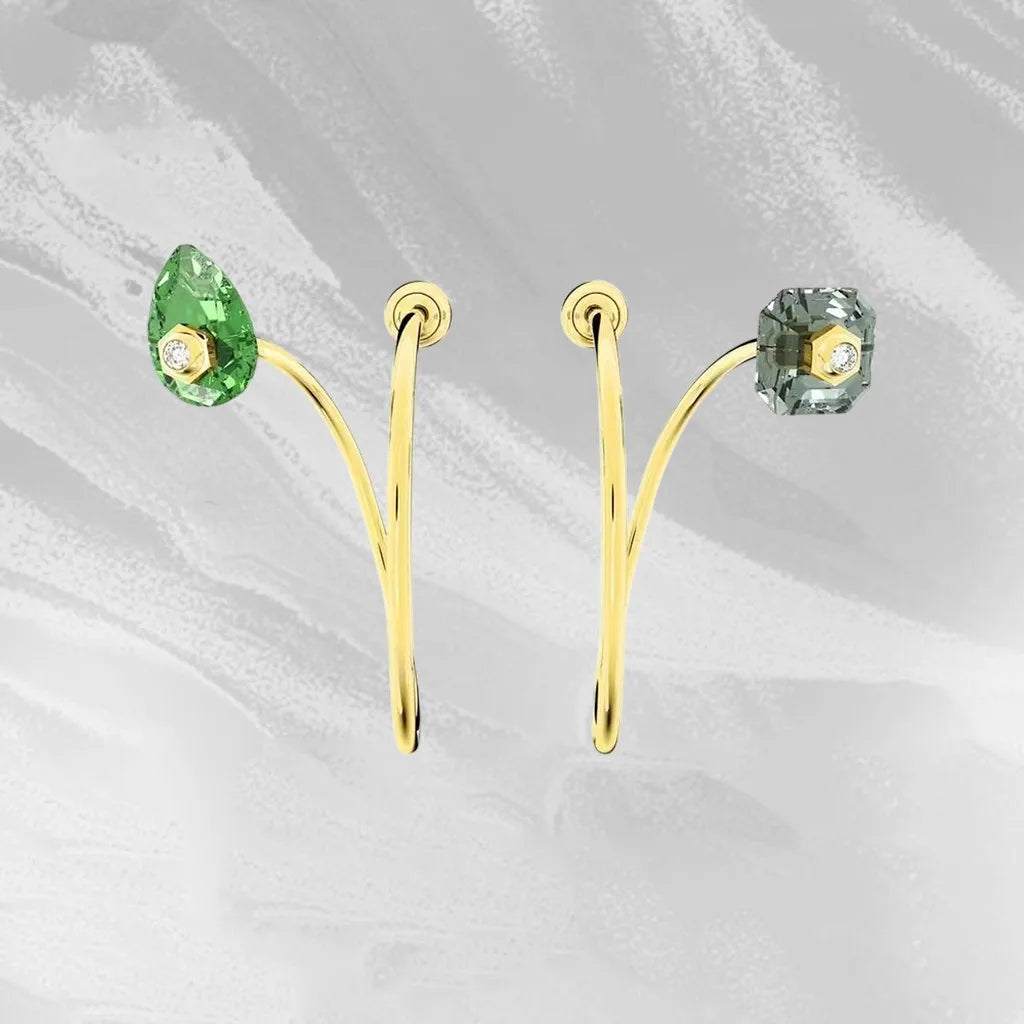 Elegant Mixed-Cut Crystal Necklace Set with Earrings for Women