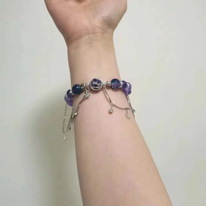 Purple Zircon Star And Planet Bracelet