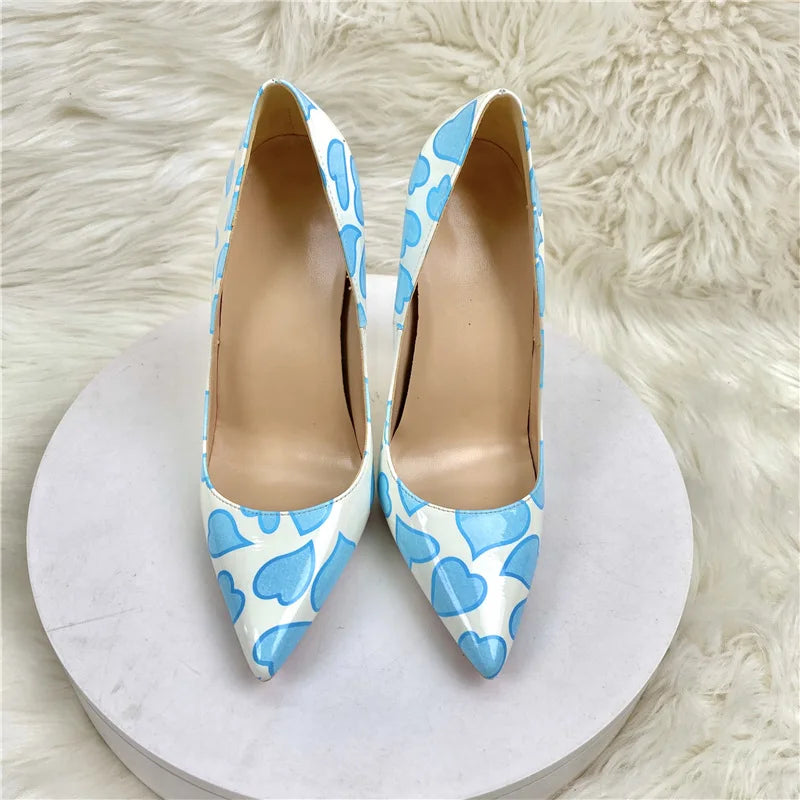 Green Patent Leather Pointed Toe High Heel Pumps for Women