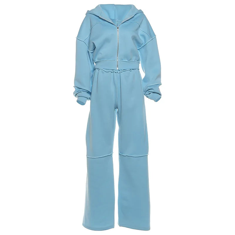 Cozy Woolen Hooded Pantsuit