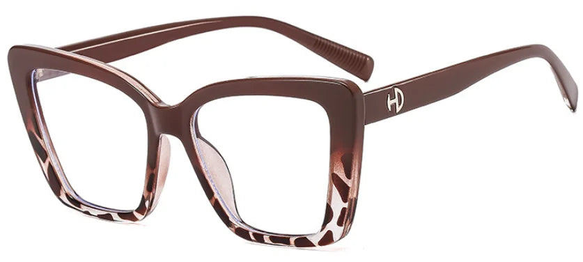 Vintage Black Floral Square Reading Glasses With Blue Light Filter for Women