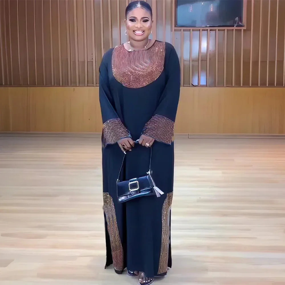 Beaded Chiffon Abaya Dress