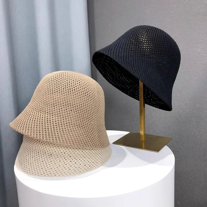Breathable Knit Bucket Hat for Women