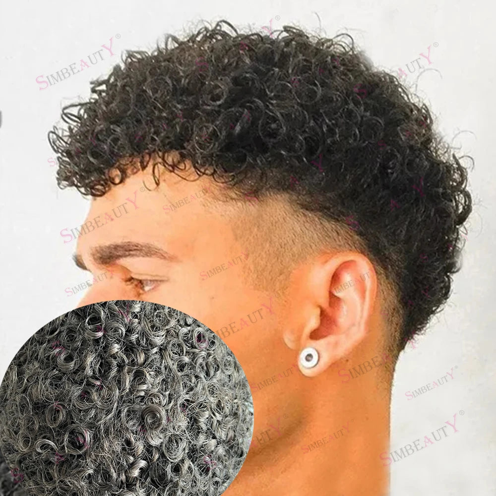 Kinky Curly Remy Human Hair Lace Toupee for Women