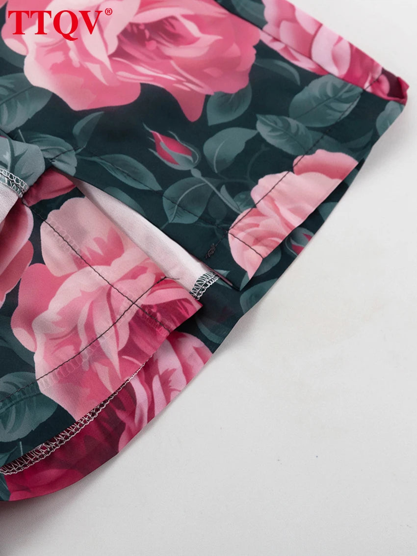Printed Long Sleeve Shirt and Mini Skirt Two Piece Set for Women