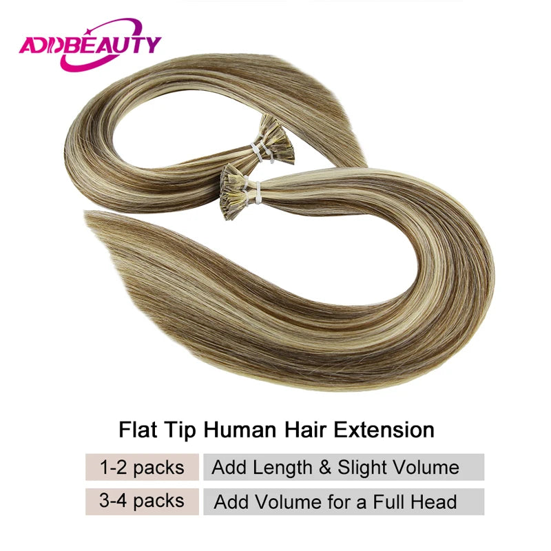 Straight Keratin Fusion Human Hair Extensions for Women