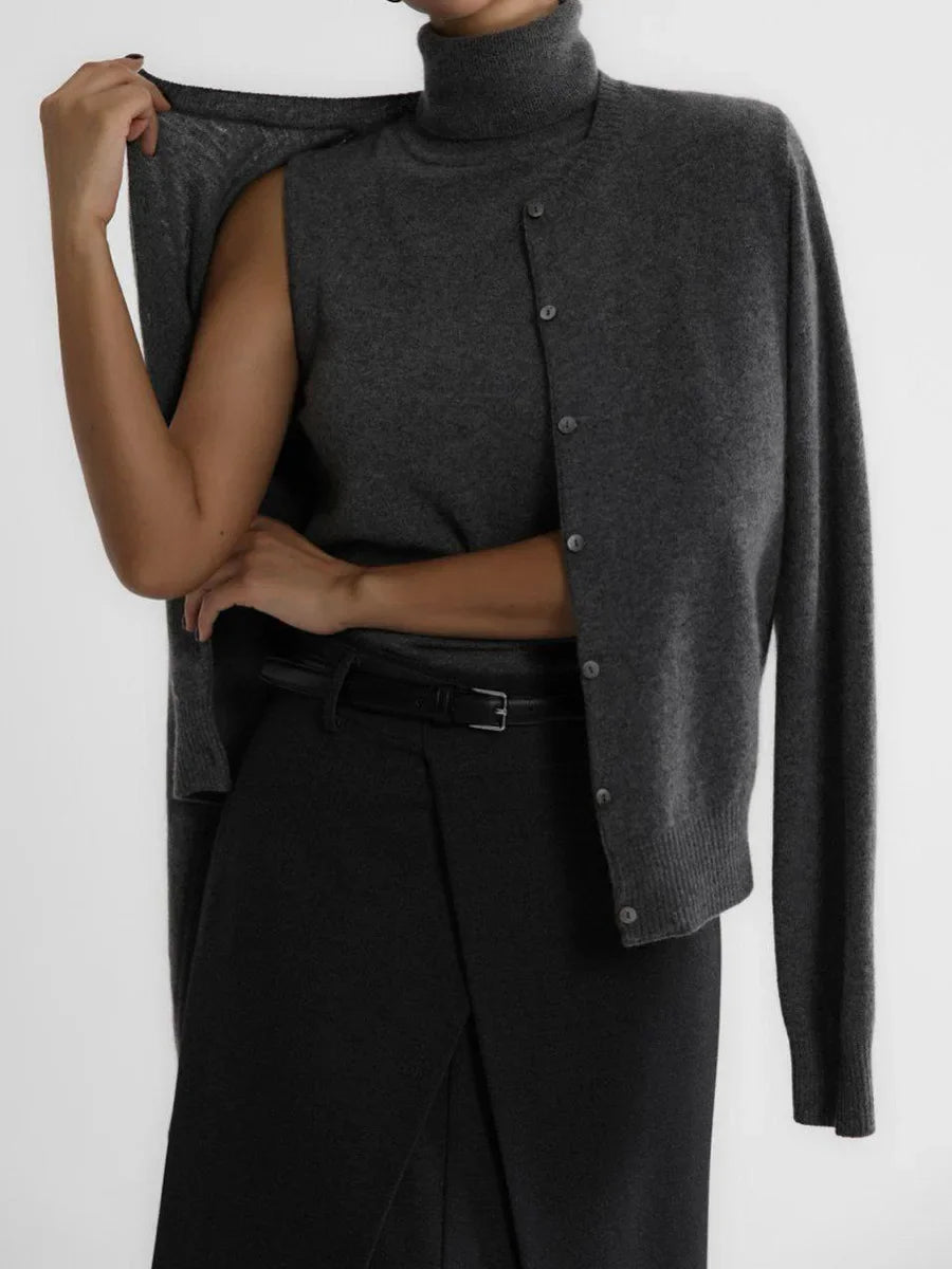 Slim Fit Knit Sleeveless Turtleneck Tank Top for Women