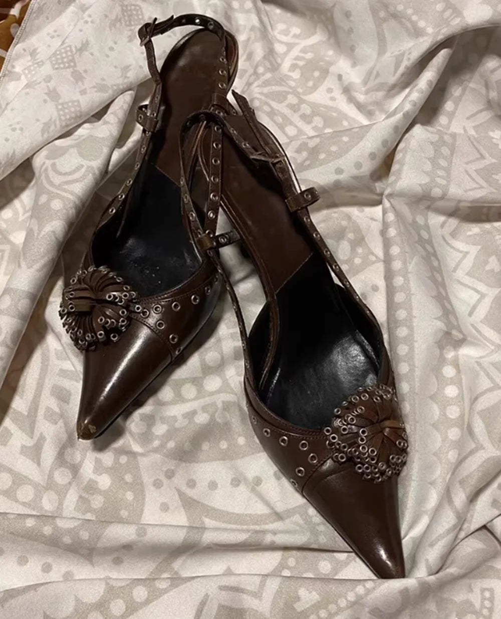 Elegant Gold Metallic Pointed Heels