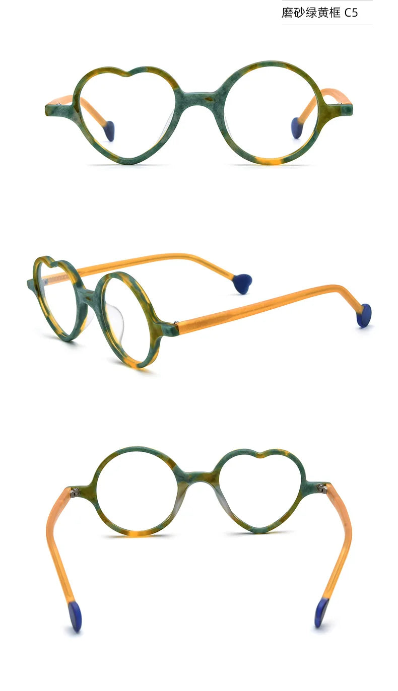 Colorful Heart Frame Fashion Glasses