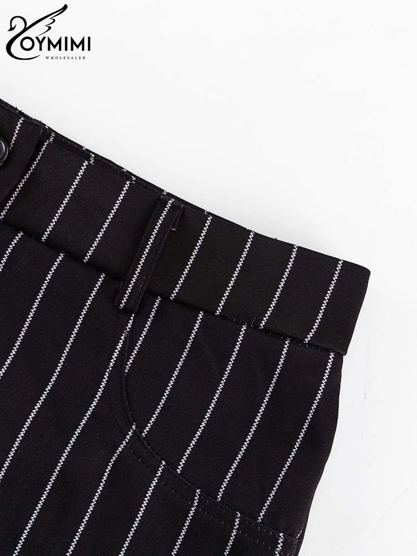 Oymimi Elegant Black Print Two Pice Outfits For Women Fashion Long Sleeve Single Button Blazers And High Waist Shorts Female Set