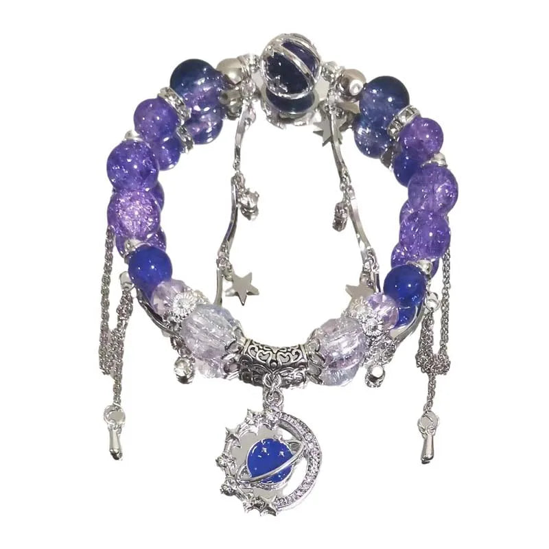 Purple Zircon Star And Planet Bracelet