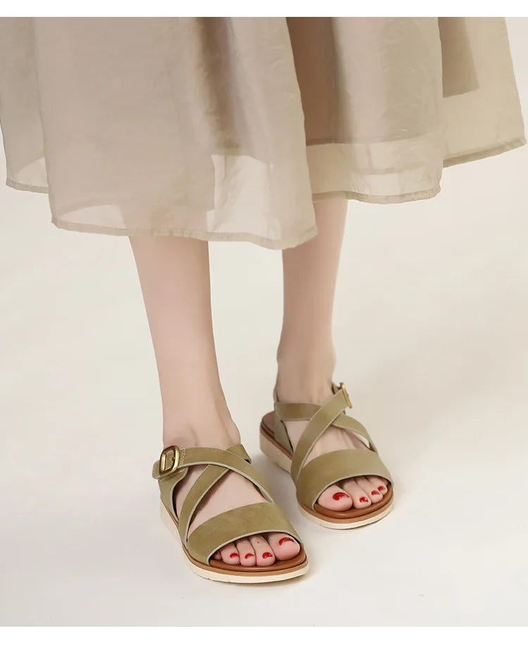 Summer Lightweight Single Strap Wedge Sandals for Women