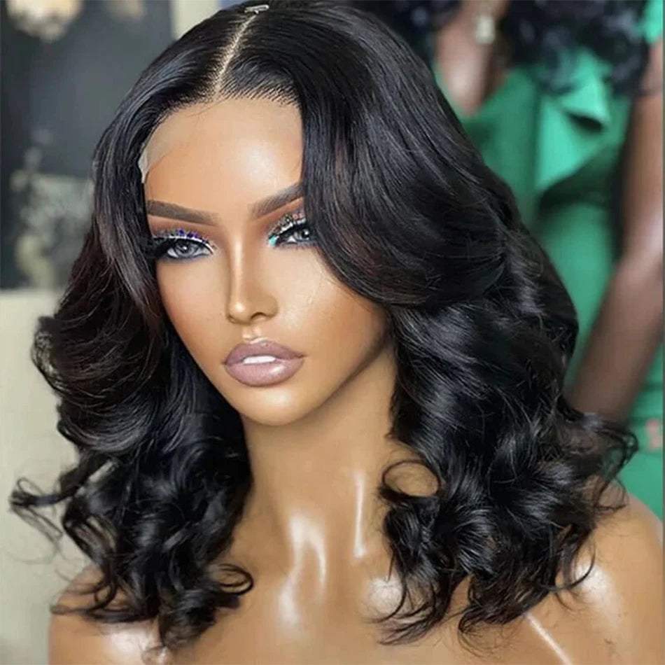 Glueless Short Human Hair Body Wave Bob Wig for Women