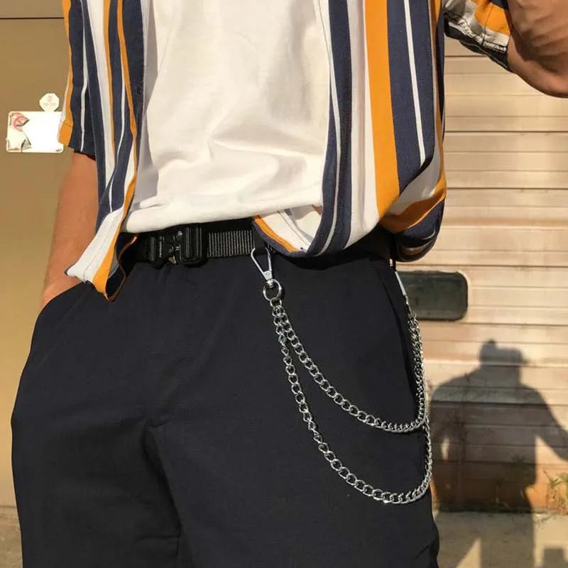 Punk Double Layer Silver Waist Chain