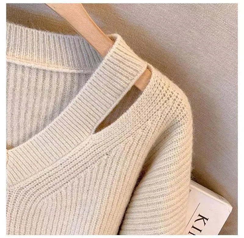 Soft V-Neck Knit Sweater