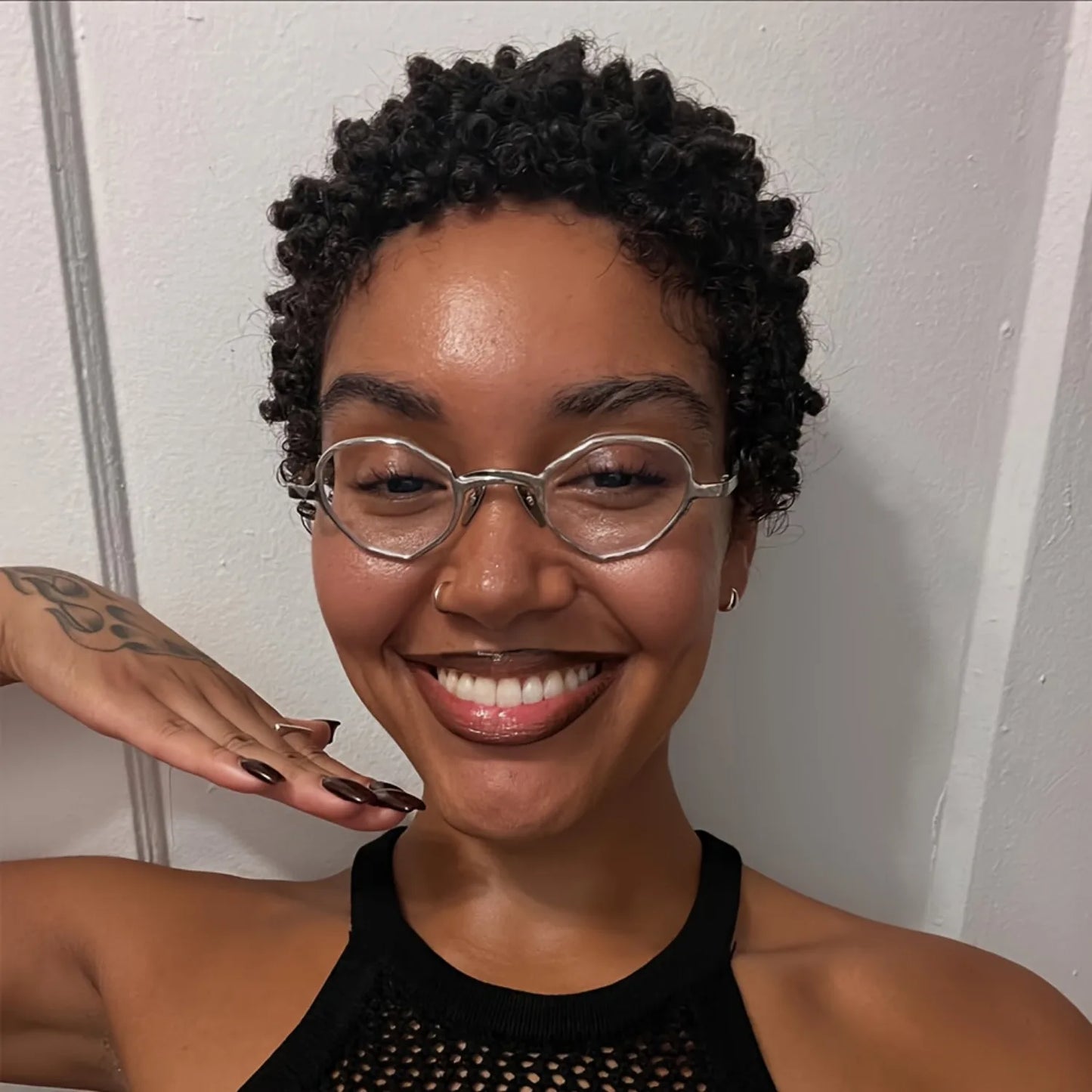 Delicate Natural Short Curly Wig With Bangs For Women