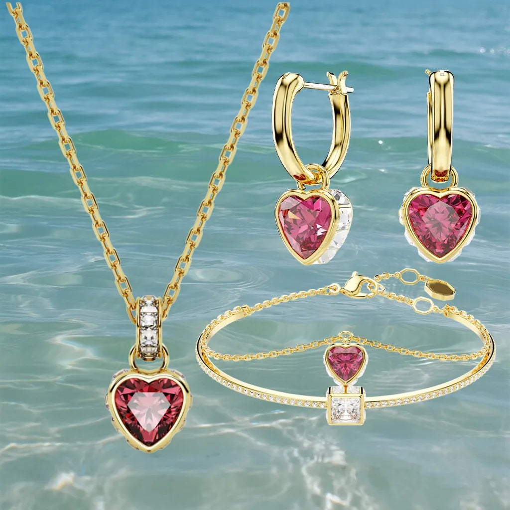 Gold Plated Sparkling Zirconia Crystal Pendant for Women