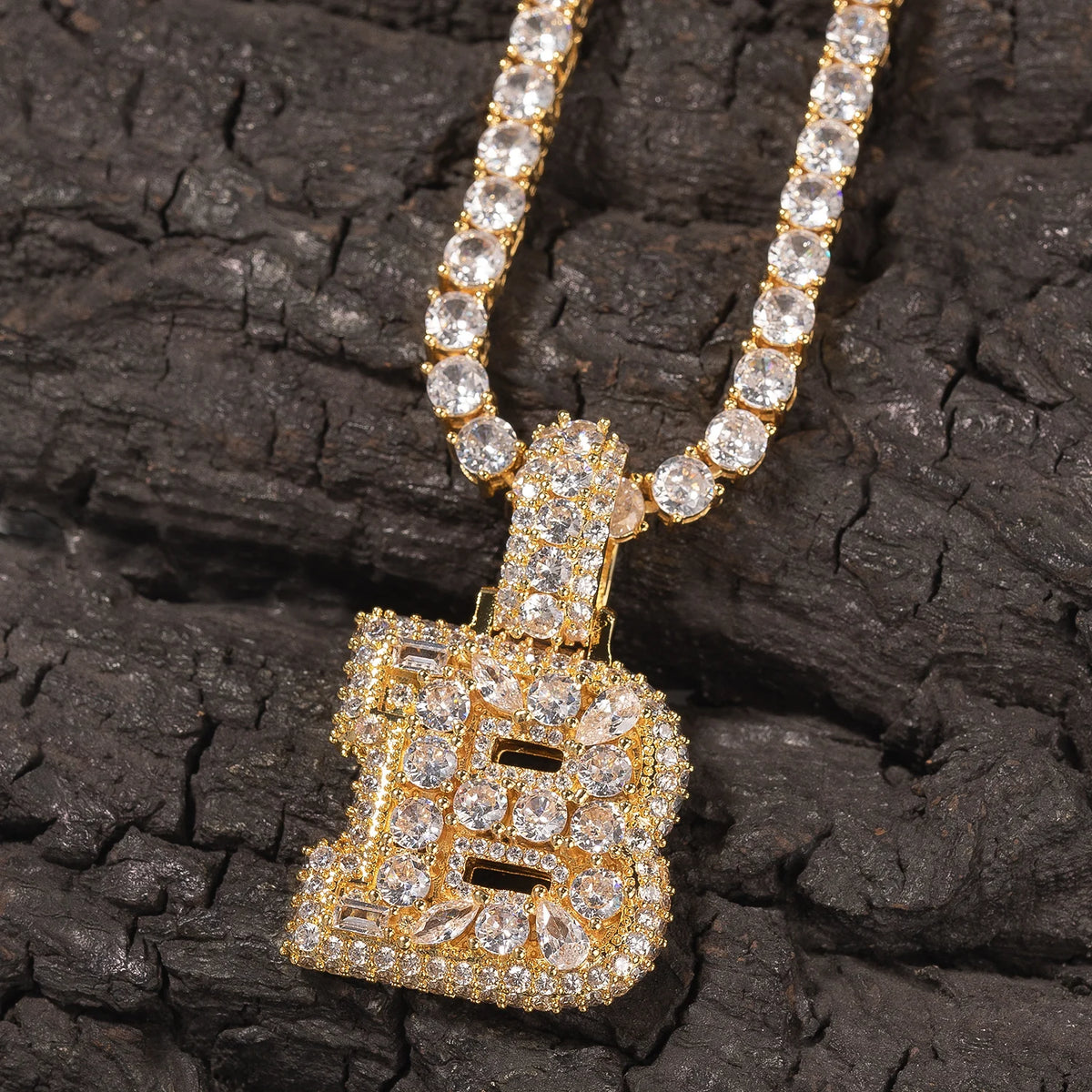 Cubic Zirconia Initial Pendant Necklace