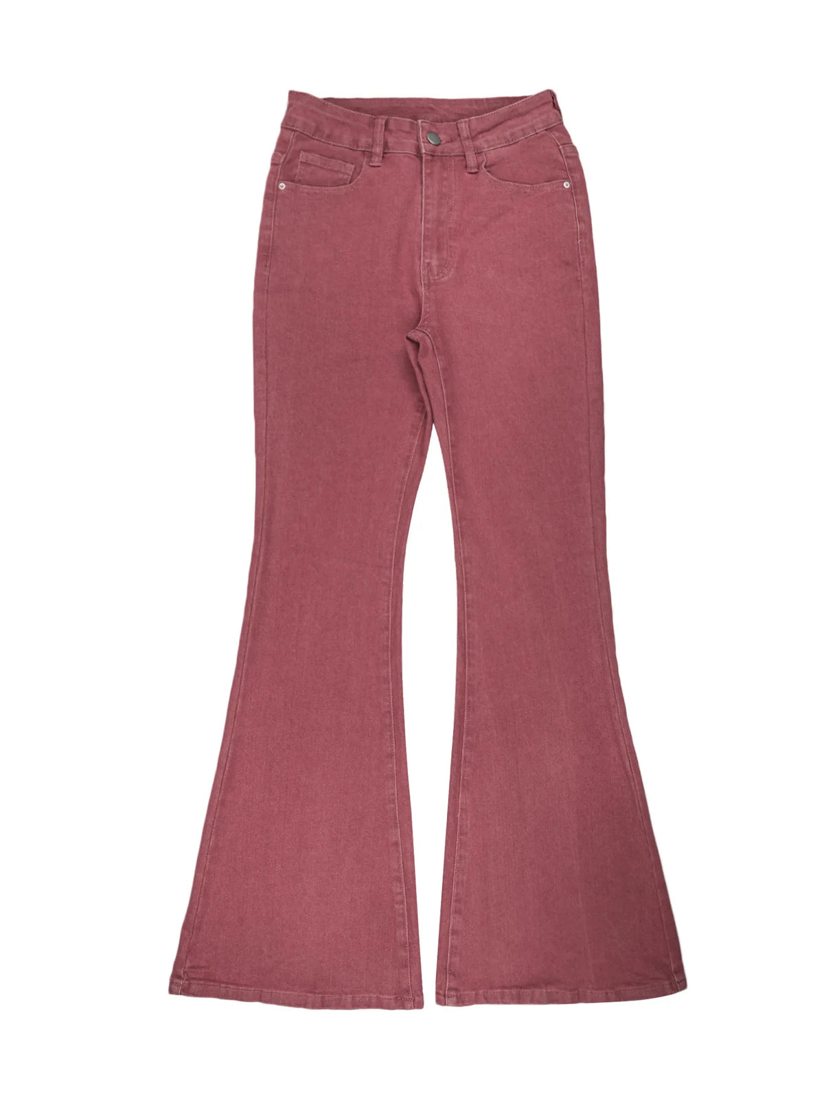 High Waisted Flared Slim Fit Jeans With Pockets for Women
