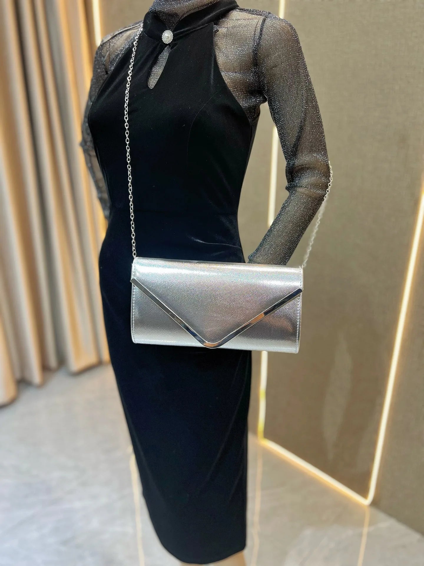 New Women's Envelope Evening Clutch Handbags Elegant Square Bridal Clutch Party Prom Wedding Purse Clutch Shoulder Bags Wallet