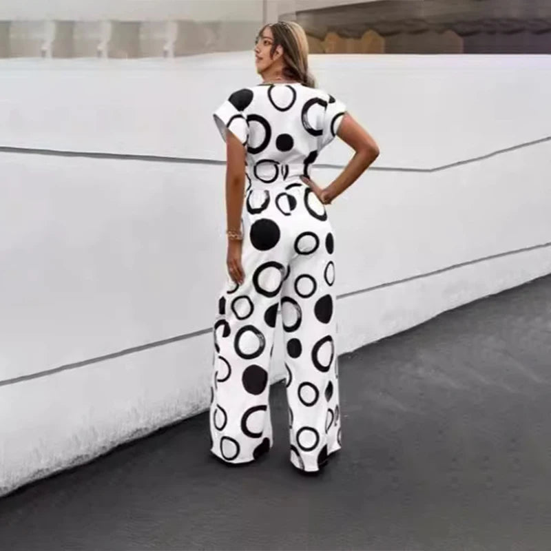 Wide Leg Belted Boho Jumpsuit