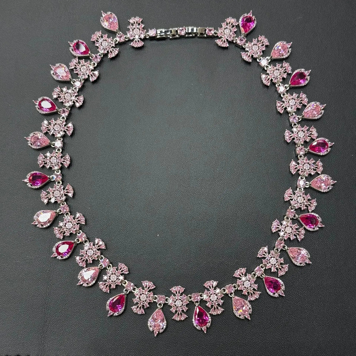 Colorful Zircon Earring and Necklace Jewelry Set for Women