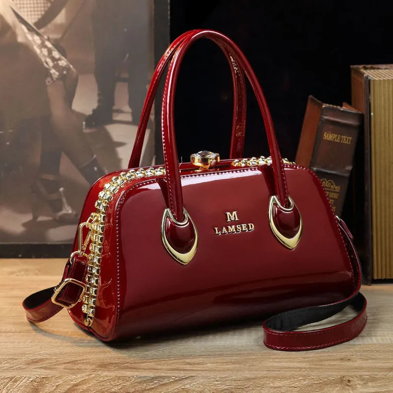 Leopard Print Faux Leather Shoulder Bag