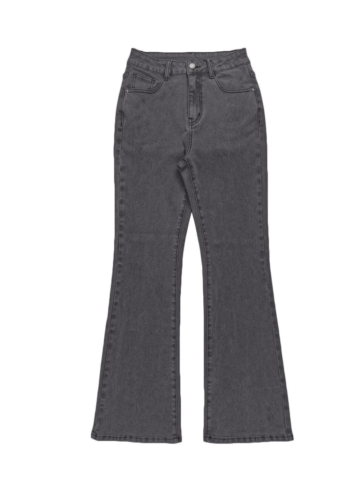 High Waisted Flared Slim Fit Jeans With Pockets for Women