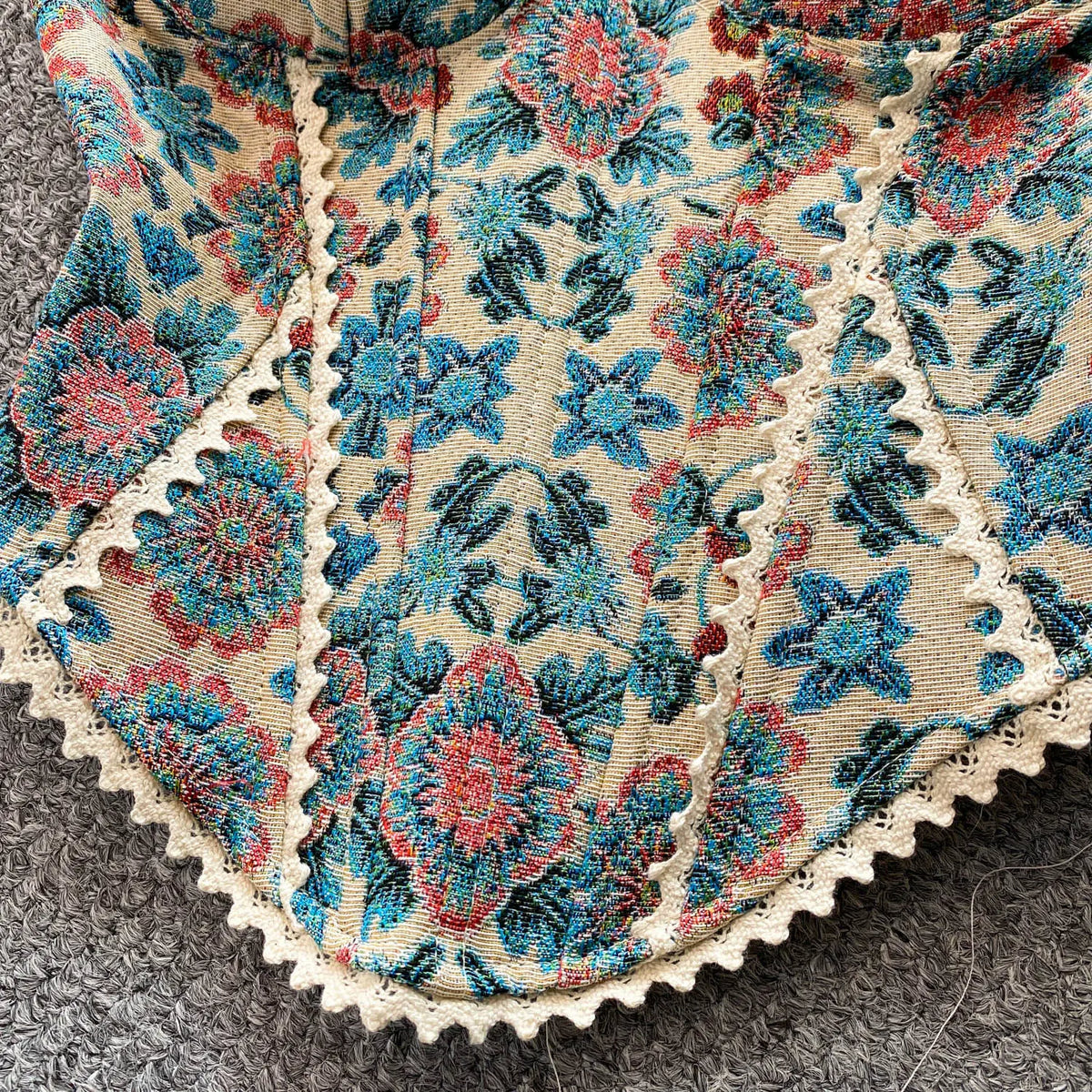 Vintage Floral Lace Spliced Camisole Tank Top for Women