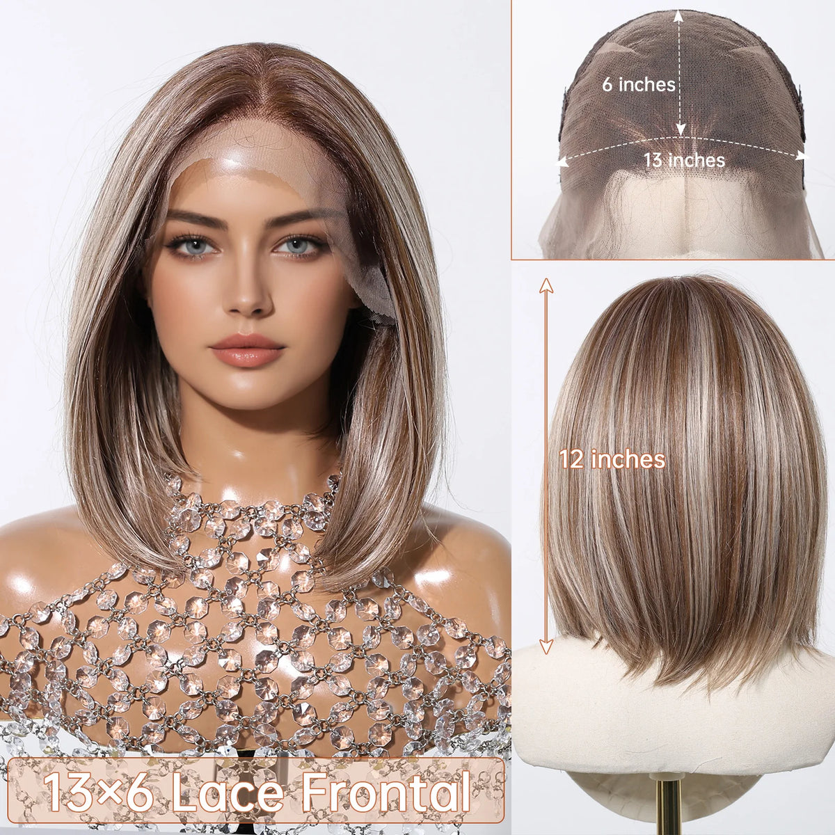 Fashion Glueless Ombre Lace Front Synthetic Wig for Women