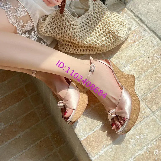 Satin Peep Toe Slingback Sandals